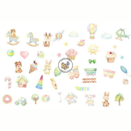 Kit Digital Brinquedos Aquarela - Toys Collection