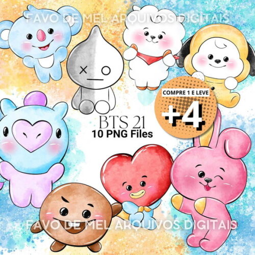 Kit Digital Bts21 Aquarela
