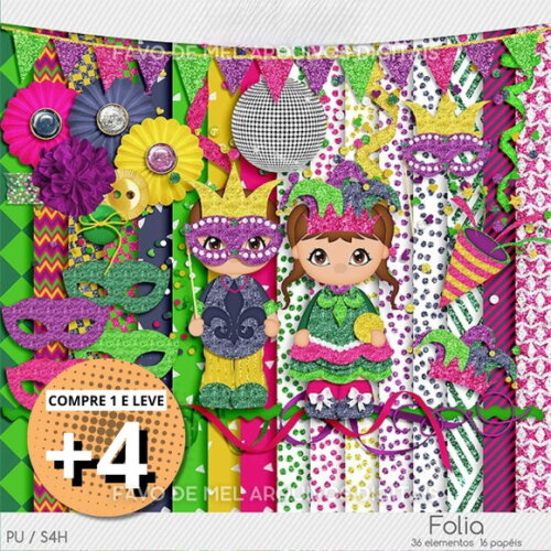Kit Digital Carnaval Scrapbook #2 Folia