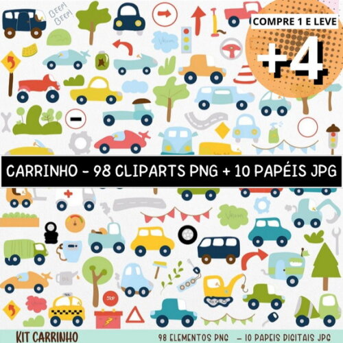 Kit Digital Carrinhos Meios de Transporte #1