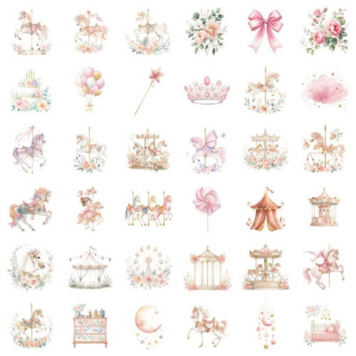 Kit Digital Carrossel Aquarela #2 (pague 1 Leve +4) Png