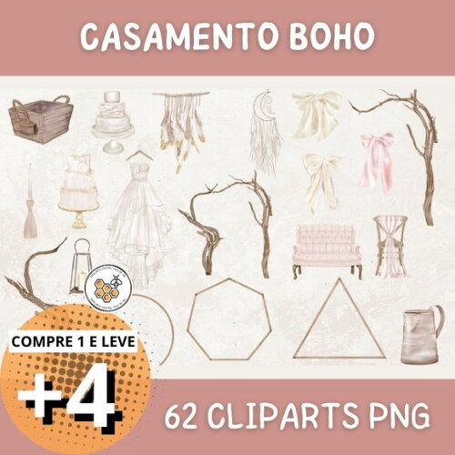 Kit Digital Casamento Boho Orquídeas - Boho Wedding