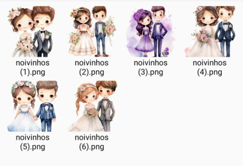 Kit Digital Casamento Noivinhos Aquarela - Bride And Groom W