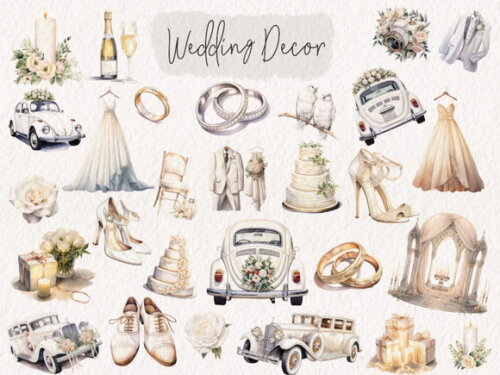 Kit Digital Casamento Noivos Aquarela - Wedding (kd)