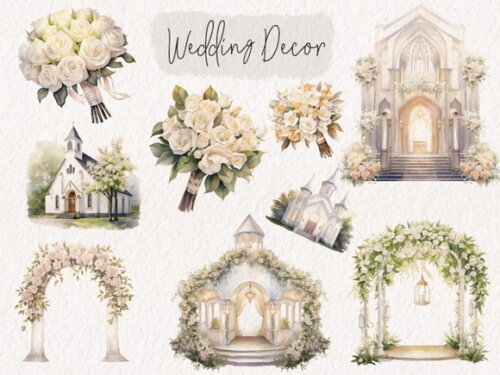 Kit Digital Casamento Noivos Aquarela - Wedding (kd)