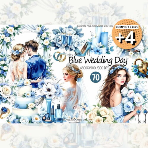 Kit Digital Casamento Noivos Aquarela #11 (pague 1 Leve +4)