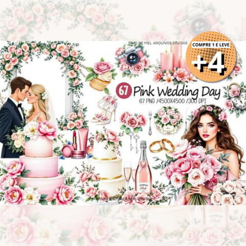 Kit Digital Casamento Noivos Aquarela #12 (pague 1 Leve +4)