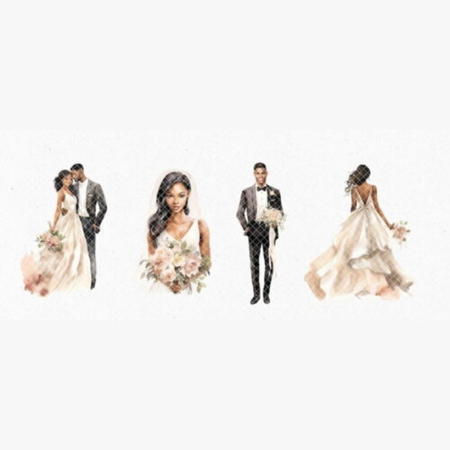 Kit Digital Casamento Noivos Black Aquarela - Dreamy Wedding