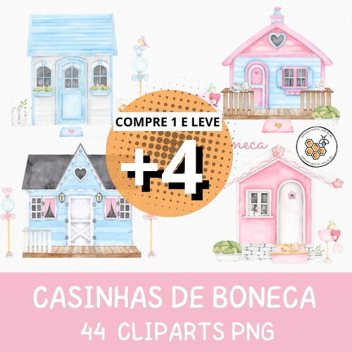 Kit Digital Casinha de Boneca Aquarela