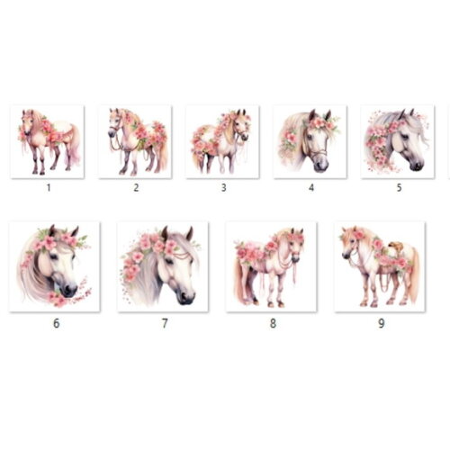 Kit Digital Cavalo Boho Floral - Country Boiadeira Aquarela