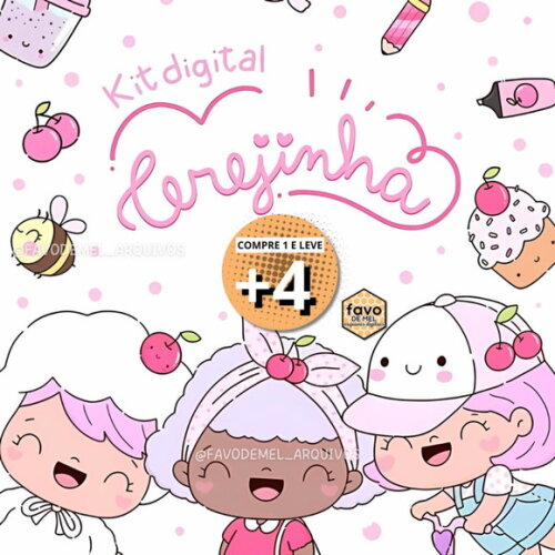 Kit Digital Cerejinha #5 Png (pague 1 Leve +4)