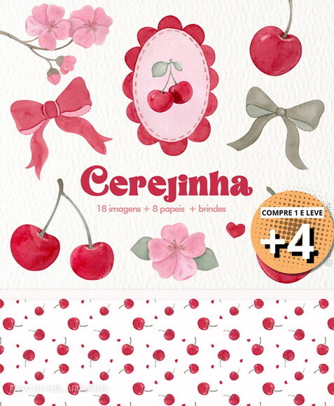 Kit Digital Cerejinha Aquarela #11