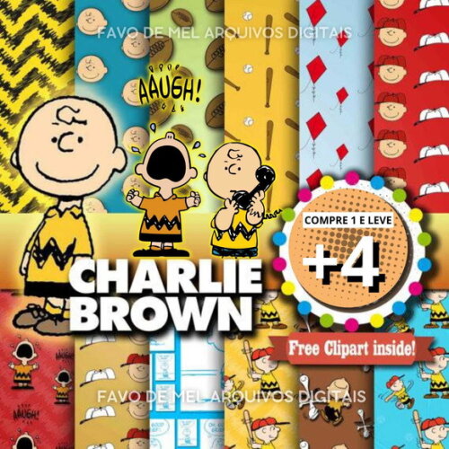 Kit Digital Charlie Brown Snoopy com Papéis