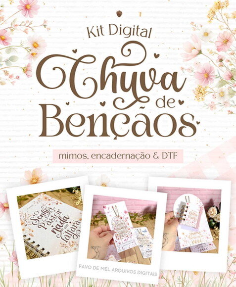 Kit Digital Chuva de Bênçãos Mimos Religiosos e Encadernação