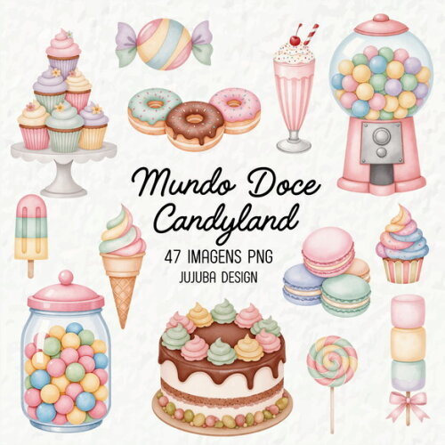 Kit Digital Confeitaria Aquarela #12 Mundo Doce Png