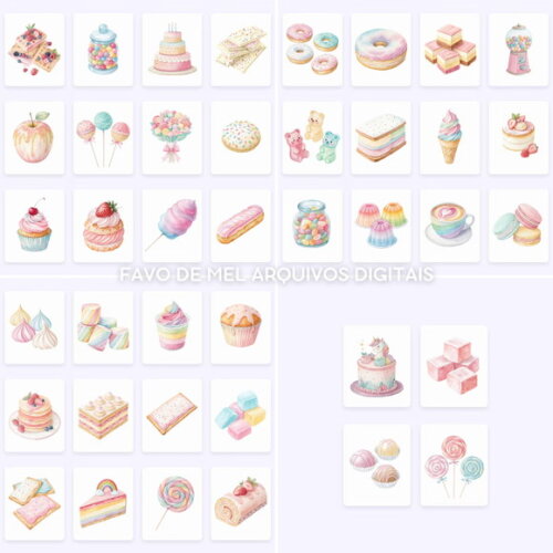 Kit Digital Confeitaria Aquarela #13 Png (pague 1 Leve 5)