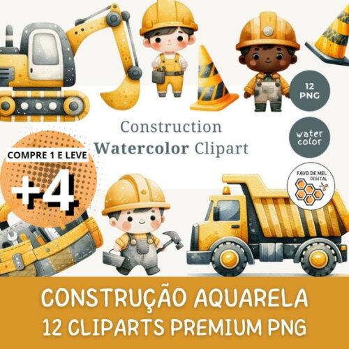 Kit Digital Construção Aquarela 01 - Construction (sd)