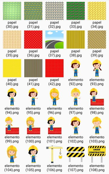 Kit Digital Construção e Obras #6 Png Scrapbook Mega Pack