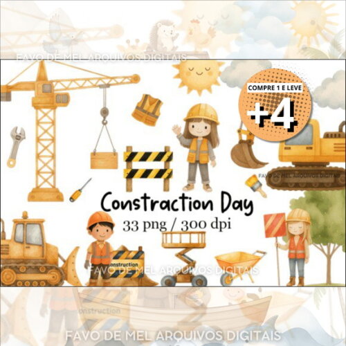 Kit Digital Construção e Obras Aquarela #13 Png