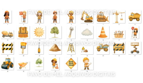 Kit Digital Construção e Obras Aquarela #13 Png