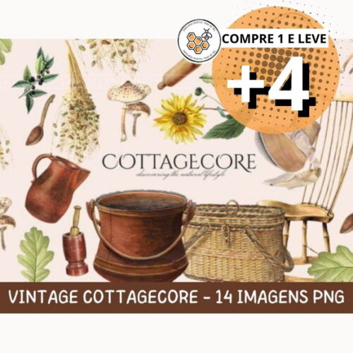 Kit Digital Cottagecore Vintage Cozinha Retrô