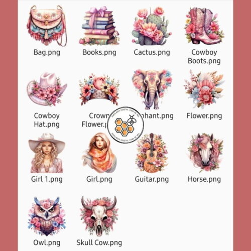 Kit Digital Country Floral - Pastel Wester