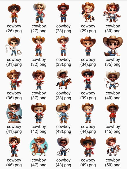 Kit Digital Cowboy e Cowgirl #2 Png (pague 1 Leve 5)