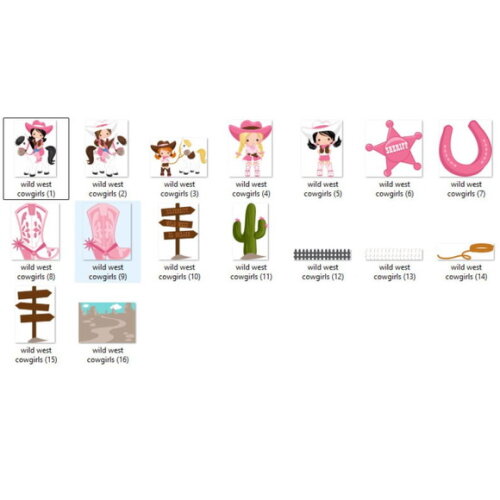 Kit Digital Cowgirl Aquarela - Wild West Pink