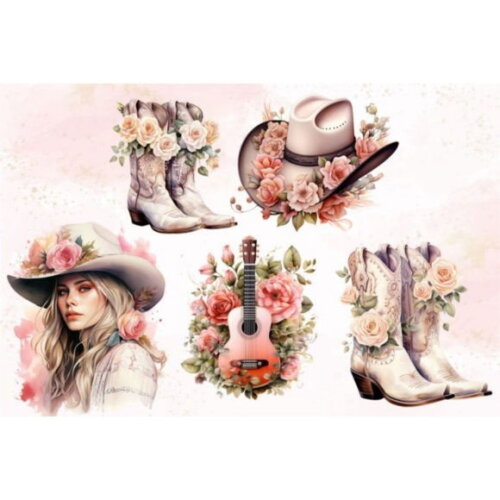 Kit Digital Cowgirl Boiadeira Aquarela - Pastel Cowgirl