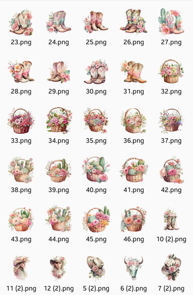 Kit Digital Cowgirl Boiadeira Pink Aquarela - Mega Pack