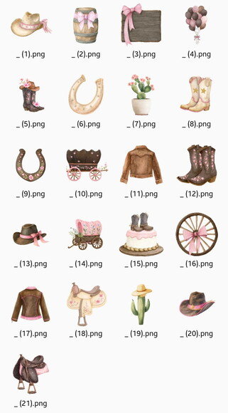 Kit Digital Cowgirl Boiadeira Rosa Aquarela #44 Png