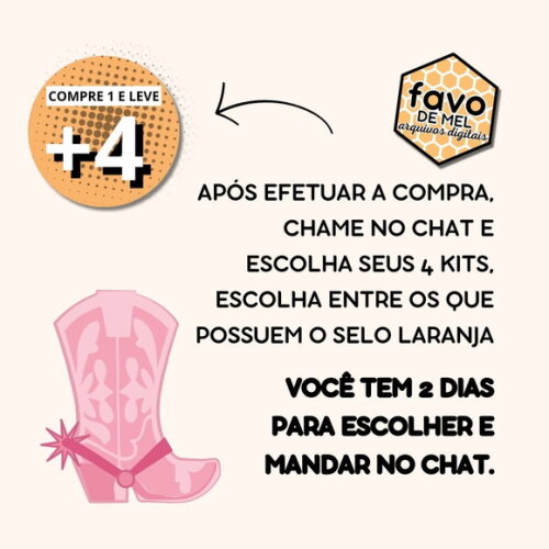 Kit Digital Cowgirl Cacheada - Vaqueira Cabelo Cacheado