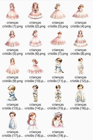 Kit Digital Crianças Cristãs Aquarela - Menina Orando