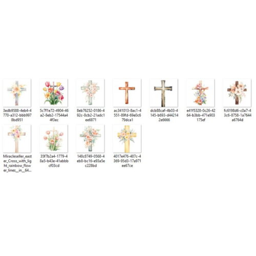 Kit Digital Cruz Crucifixo Aquarela - Floral Cross