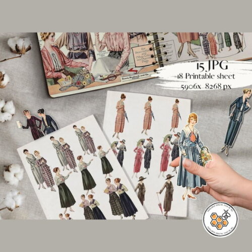 Kit Digital Damas Vintage Fashion