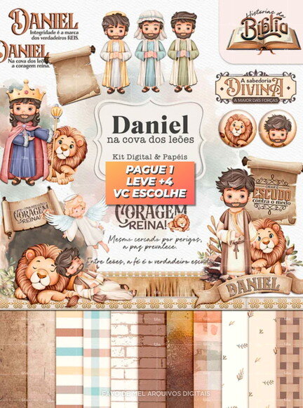 Kit Digital Daniel na Cova dos Leões Aquarela Png