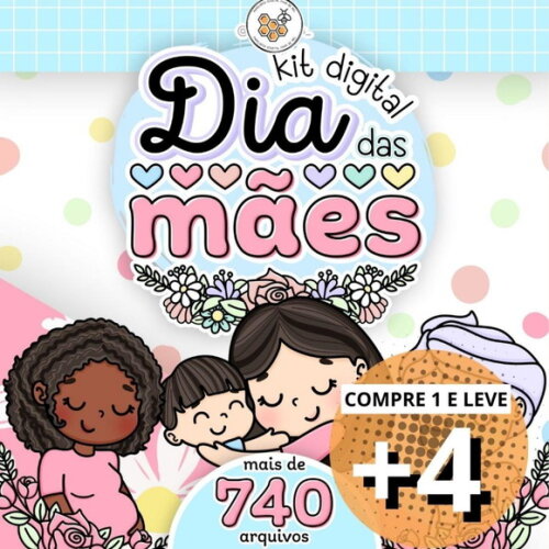 Kit Digital Dia das Mães 2023 - Elementos Papéis e Mimos