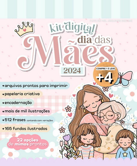 Kit Digital Dia das Mães 2024 - Mimos para Imprimir