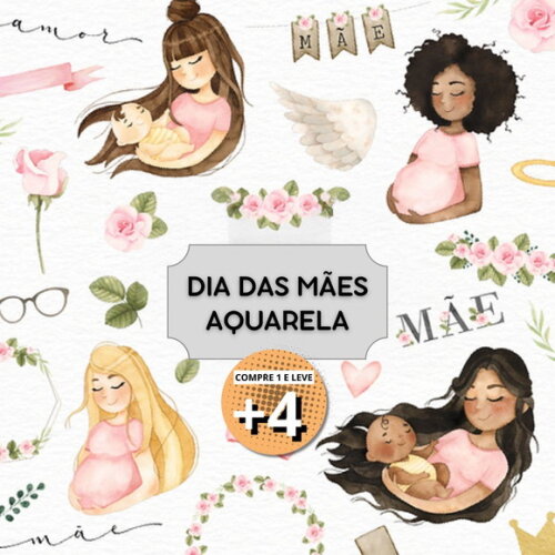 Kit Digital Dia das Mães Aquarela