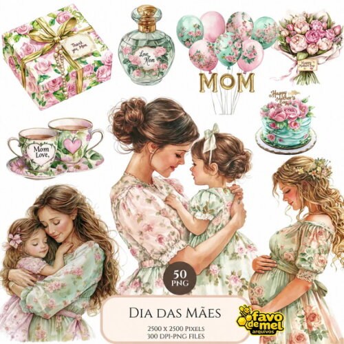 Kit Digital Dia das Mães Aquarela #5