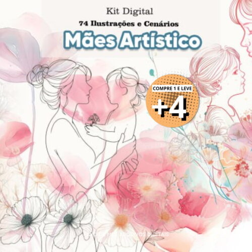 Kit Digital Dia das Mães Artistico Png