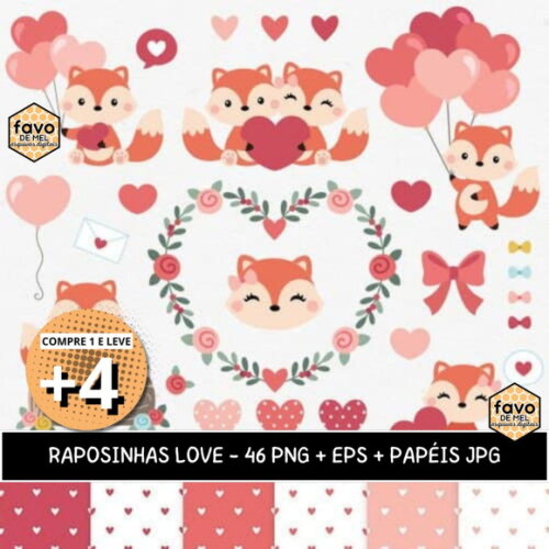 Kit Digital Dia dos Namorados - Raposinhas Love