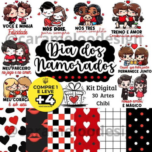 Kit Digital Dia dos Namorados Chibi