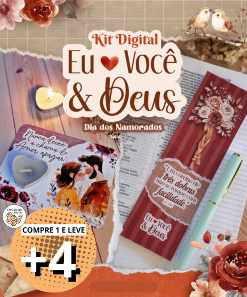 Kit Digital Dia dos Namorados Cristão - Eu Você e Deus