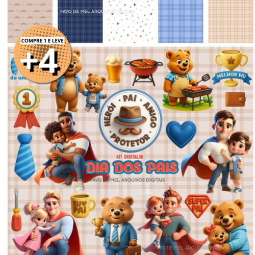 Kit Digital Dia dos Pais 3d (pague 1 Leve +4)
