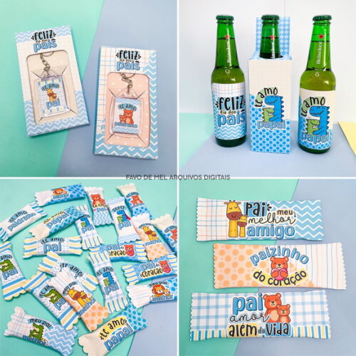 Kit Digital Dia dos Pais Fofinho - Ilustraçoes Papeis Mimos