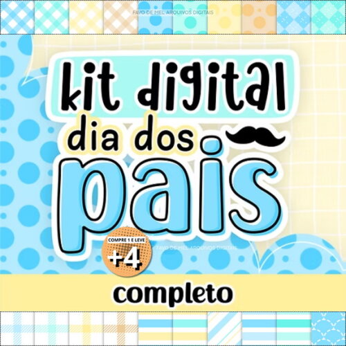 Kit Digital Dia dos Pais Fofinho - Ilustraçoes Papeis Mimos