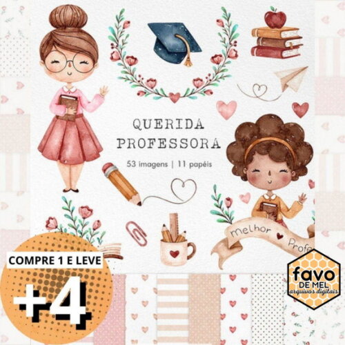 Kit Digital Dia dos Professores - Querida Professora (nes)
