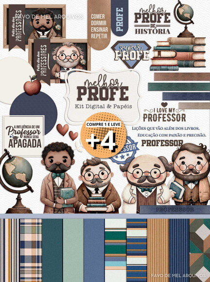 Kit Digital Dia dos Professores Masculino - Melhor Profe