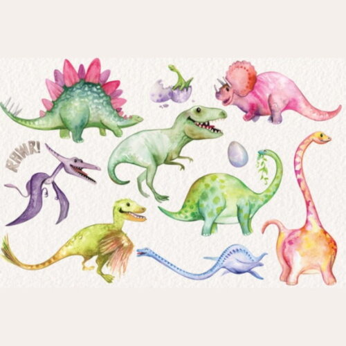 Kit Digital Dinossauro Aquarela